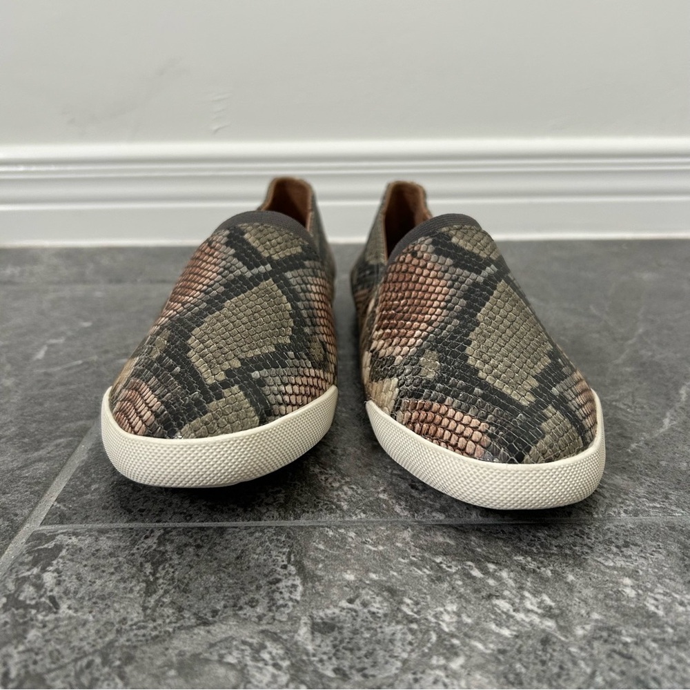 Frye Women's Leather Snakeskin Print Slip-On Flat Shoes Size 9M - Picture 4 of 15